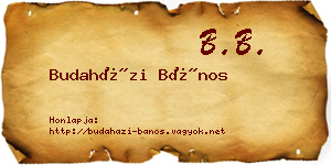 Budaházi Bános névjegykártya